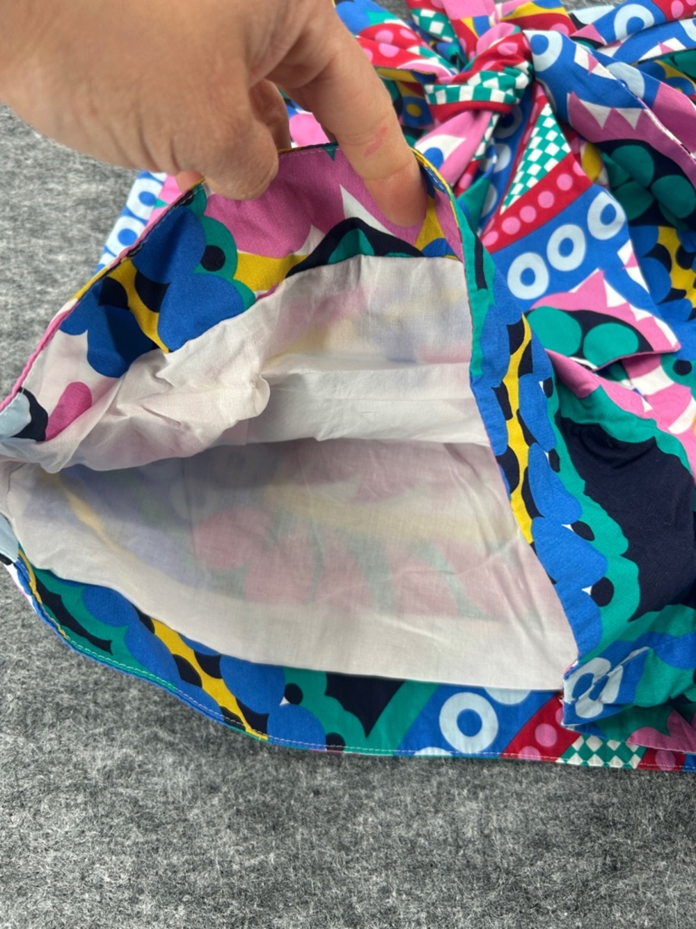 J. Crew Pink Blue Green Multi-Print Tie-Waist Skort - Picture 7 of 13